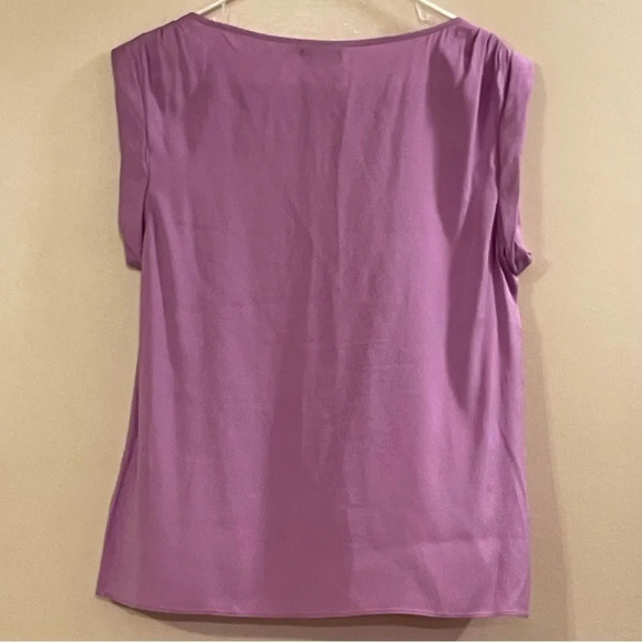 ALICE + OLIVIA Bateau Neckline Silk Blouse in Lavender - Picture 6 of 10